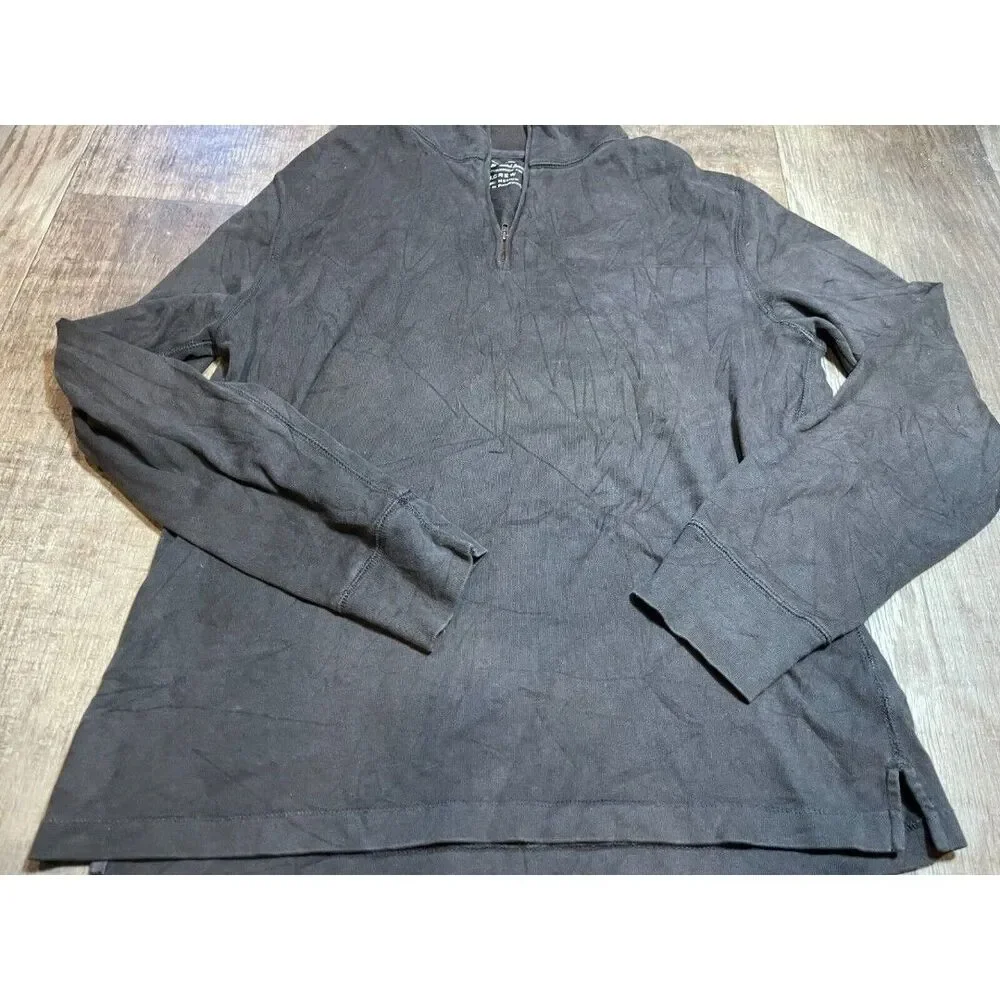 J Crew Sweater Sweatshirt Womens Medium M Brown Long Sleeve Pull over Zip neck